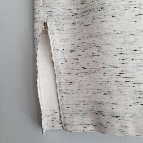 WILFRED / Aritzia Exposed Zip Slit Ponte Pencil Fitted Mini Skirt Marled Grey 6 - Picture 7 of 13